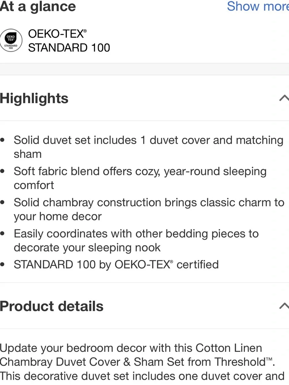 Threshold Linen-Feel Duvet Cover in Light Beige